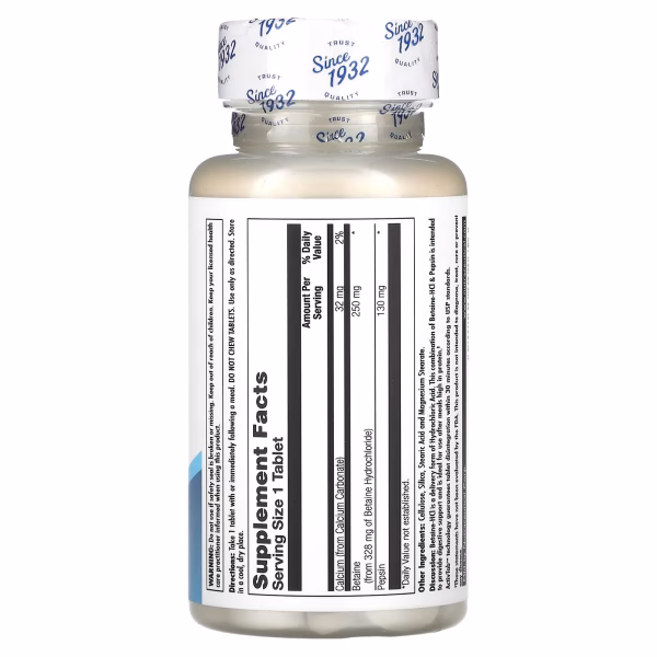 KAL, Betaine HCl+, 250 mg, 100 Tablets - Image 3