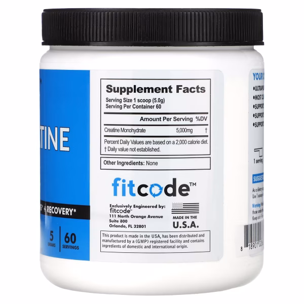 fitcode, Creatine, Unflavored, 10.6 oz (300 g) - Image 3