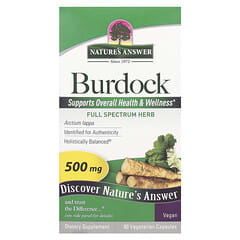 Nature's Answer, Burdock, 500 mg, 90 Vegetarian Capsules