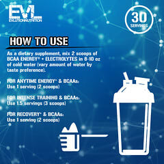 EVLution Nutrition, BCAA Energy Plus Electrolytes, Grape Splash, 12.2 oz (345 g) - Image 4