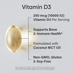 Sports Research, Vitamin D3, Max Strength, 250 mcg (10,000 IU), 120 Softgels - Image 9