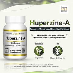 California Gold Nutrition, Huperzine A, 250 mcg, 30 Veggie Capsules - Image 15