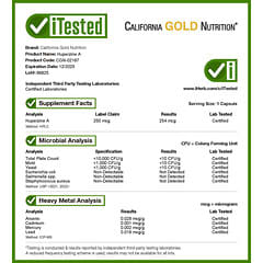 California Gold Nutrition, Huperzine A, 250 mcg, 30 Veggie Capsules - Image 4