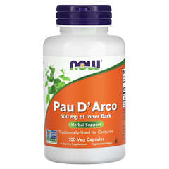 NOW Foods, Pau D'Arco, 1,000 mg, 100 Veg Capsules (500 mg per Capsule)