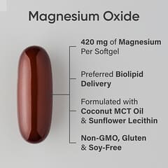Sports Research, Magnesium Oxide, 420 mg, 90 Softgels - Image 3
