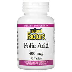 Natural Factors, Folic Acid, 400 mcg, 90 Tablets - Image 3