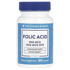 The Vitamin Shoppe, Folic Acid, 800 mcg, 100 Capsules - Image 3