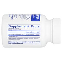 Pure Encapsulations, Vitamin D3, 125 mcg (5,000 IU), 120 Capsules - Image 2