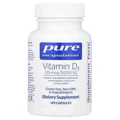 Pure Encapsulations, Vitamin D3, 125 mcg (5,000 IU), 120 Capsules - Image 3