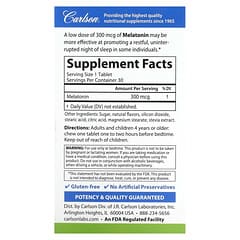 Carlson, Melatonin, Natural Strawberry Lemon, 300 mcg, 30 Tablets - Image 2
