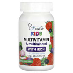 Doctor's Finest, Kids Multivitamin & Multimineral with Iron, Grape & Berry, 150 Chewable Tablets - Image 4