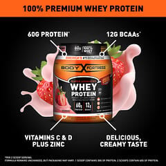 Body Fortress, Super Advanced Whey Protein, Strawberry , 1.78 lb (810 g) - Image 9
