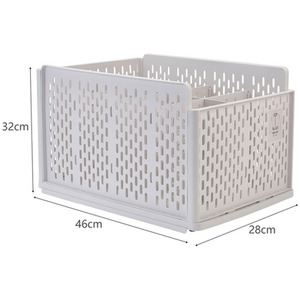 Stackable Clothes Storage Basket Wardrobe Drawer Organizer With Divider - Grey White - Image 3