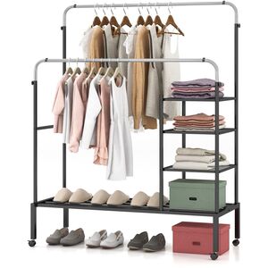 Adjustable Rolling Garment Drying Rack - Silver