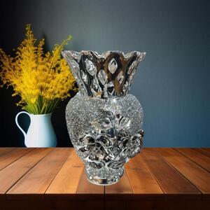 Silver Vase For Flowers Handmade Style Glitter Vase