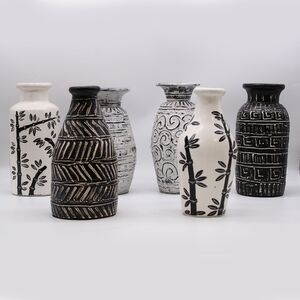 Bamboo Motif Straight Vase Natural - Natural - Image 2