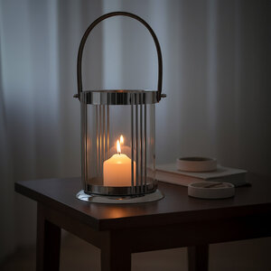 Astro Small Silver Finish Lantern - Silver, Black