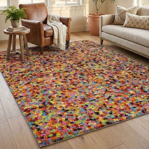 Rio Modern Living Room Shaggy Area Rug Geometric Abstract Rug Pixel Design - Image 2