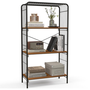 4-Tier Bookshelf Open Storage Shelf - Brown