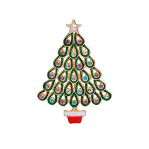 Winter Christmas Party Brooch - Green