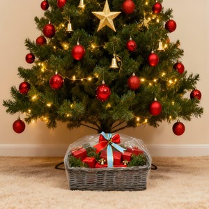 Christmas Wicker Gift Hamper Basket Create Your Own DIY Kit - Grey - Image 3