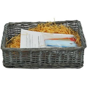 Christmas Wicker Gift Hamper Basket Create Your Own DIY Kit - Grey - Image 4