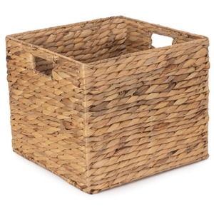 Square Water Hyacinth Storage Basket