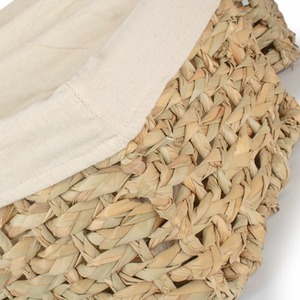 Thatch Grass Woven Storage Basket with White Cotton Lining - Image 4