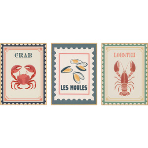 Seafood Assortment Colourful Canvas