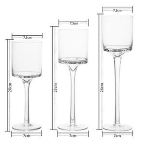 Set of 3 Glass Tealight Candle Holders - Clear