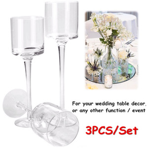 Set of 3 Glass Tealight Candle Holders - Clear - Image 2