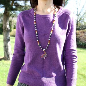 Amethyst 108 Bead Mala - Spiritual Japa Rosary for Meditation - Purple