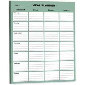 Magnetic Weekly Meal Planner Pad 52 Sheets - Teal