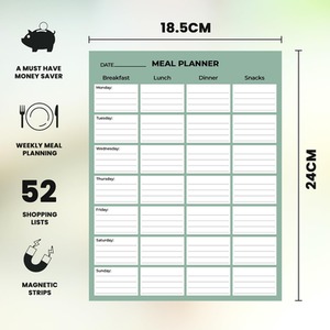 Magnetic Weekly Meal Planner Pad 52 Sheets - Teal - Image 2